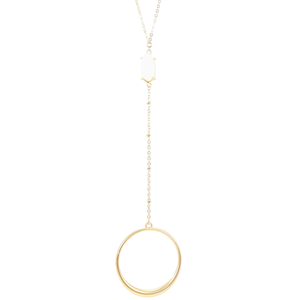 Druzy Drop Circle - White